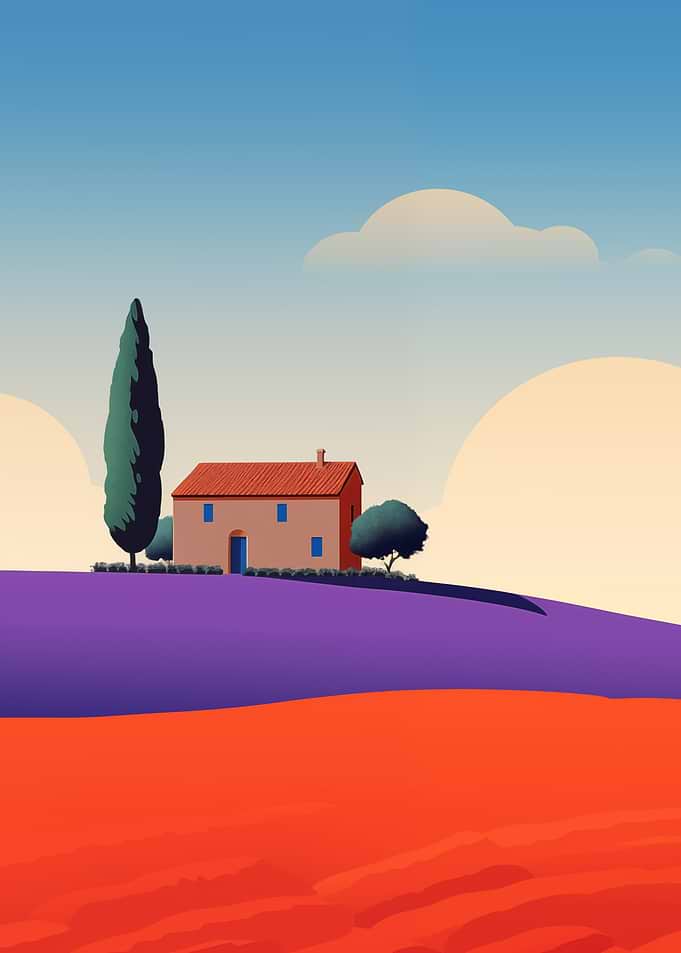 House in Provence Landscape