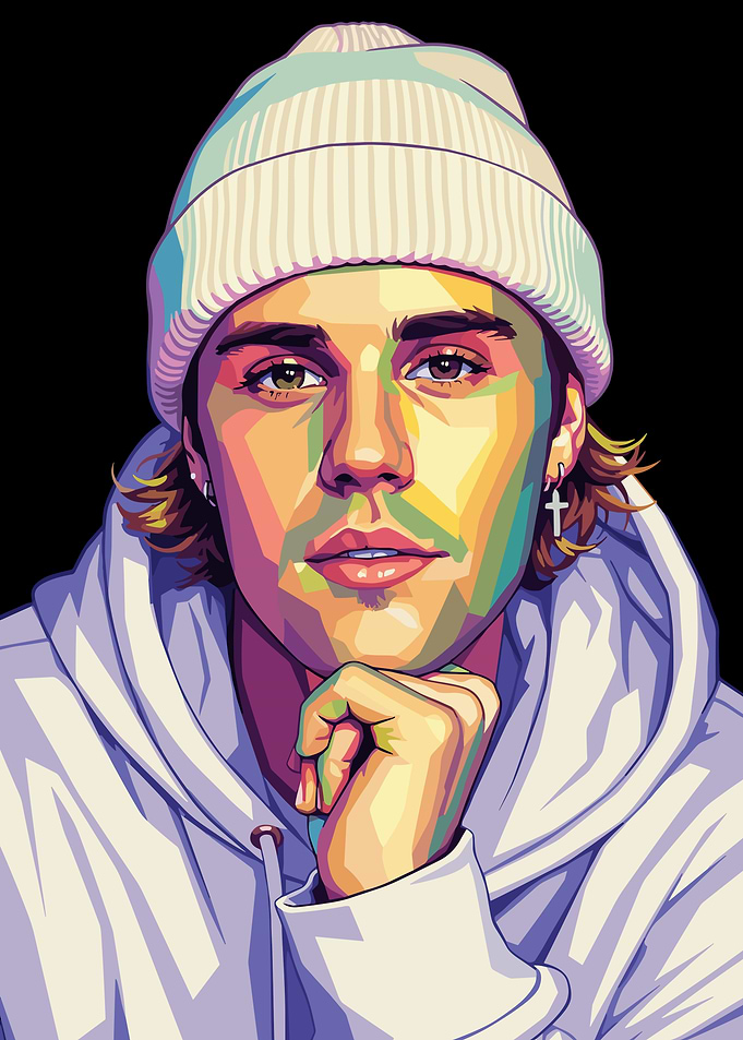 Justin Bieber Colorful Portrait
