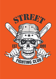 Street Fighting Club Skull Illustration