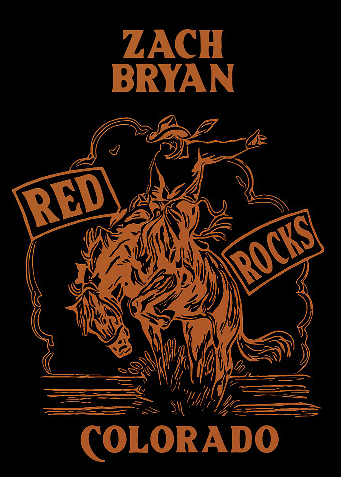 Zach Bryan Red Rocks Colorado Poster
