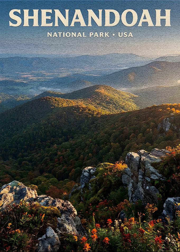 Shenandoah National Park Vintage Travel Poster