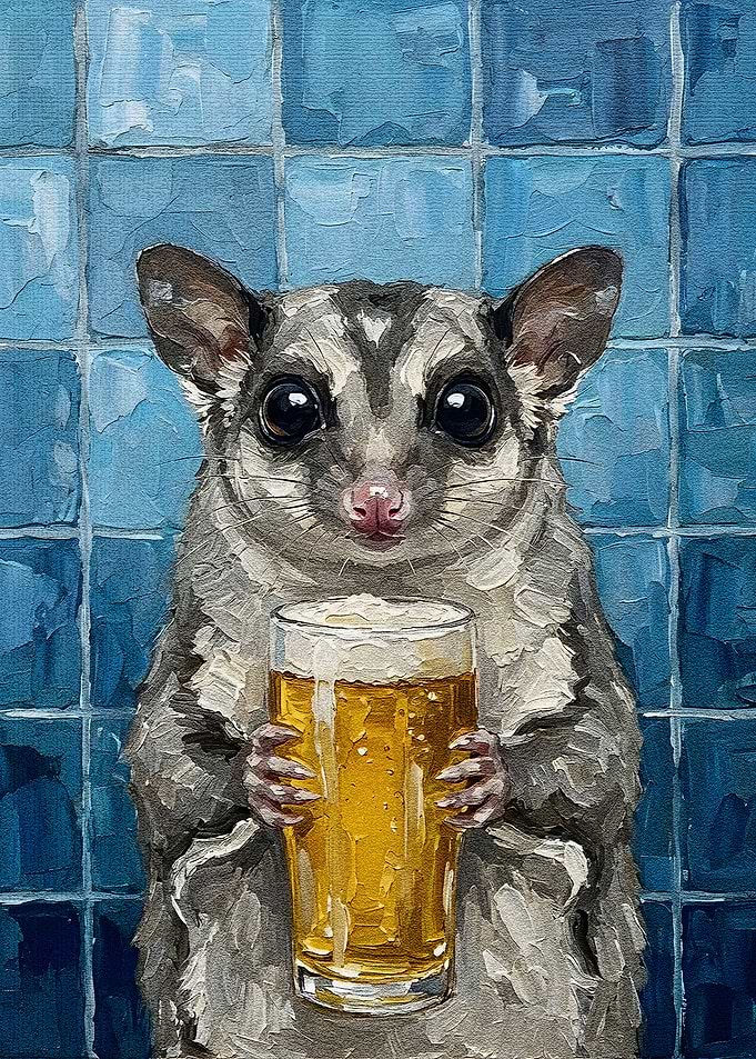 Sugar Glider with Beer Painting