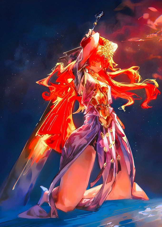 Anime Warrior with Sword
