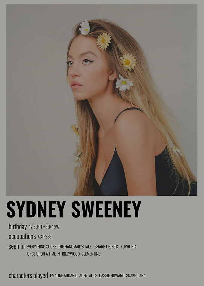 Sydney Sweeney Minimalist Poster