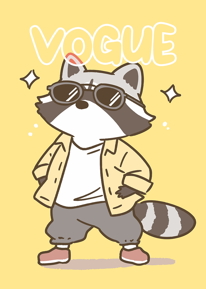 Stylish Raccoon with Sunglasses and Vogue