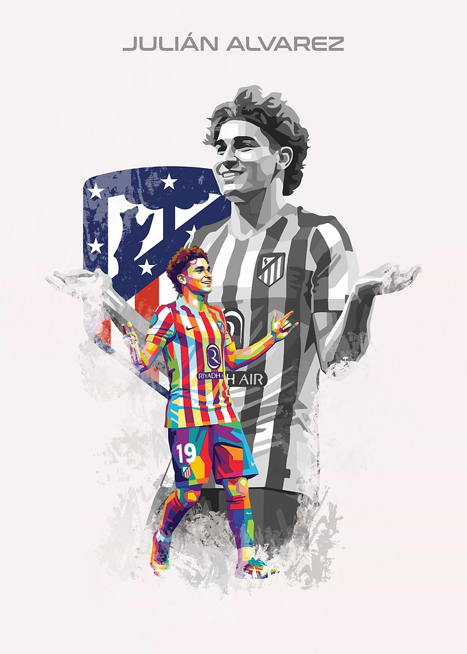Julián Álvarez Colorful Pop Art Portrait