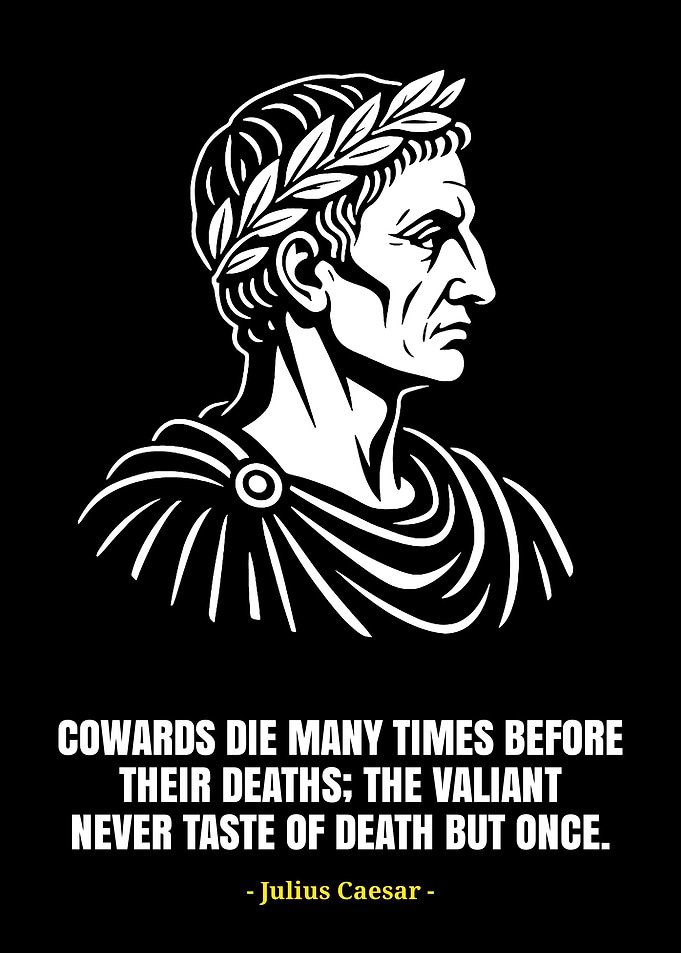 Julius Caesar Quote Portrait Black White