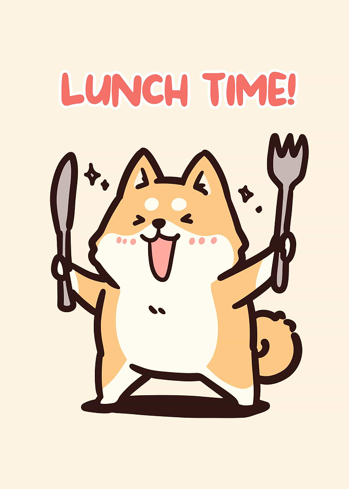 Lunch Time Shiba Inu Cartoon