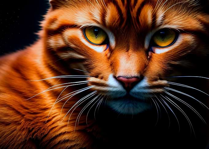 Intense Orange Cat Portrait