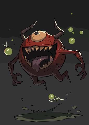 Cartoon Monster with One Eye