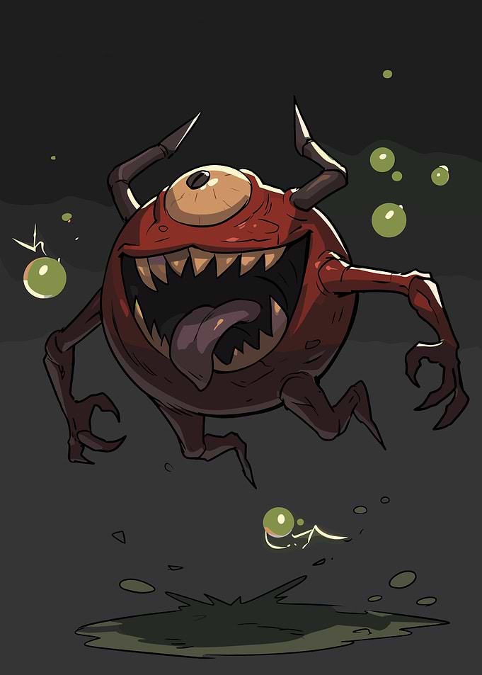 Cartoon Monster with One Eye