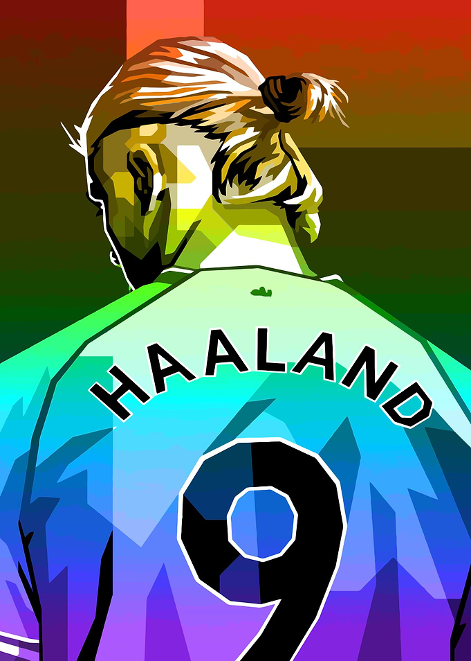 Haaland Number 9 Pop Art
