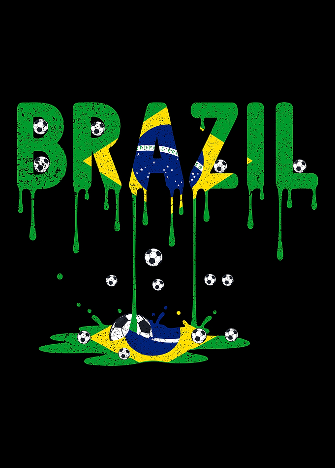 Cute Brazil Soccer Flag Football Dripping Art