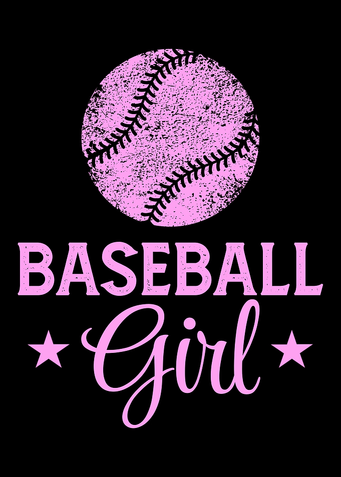 Baseball Girl Pink Graphic on Black