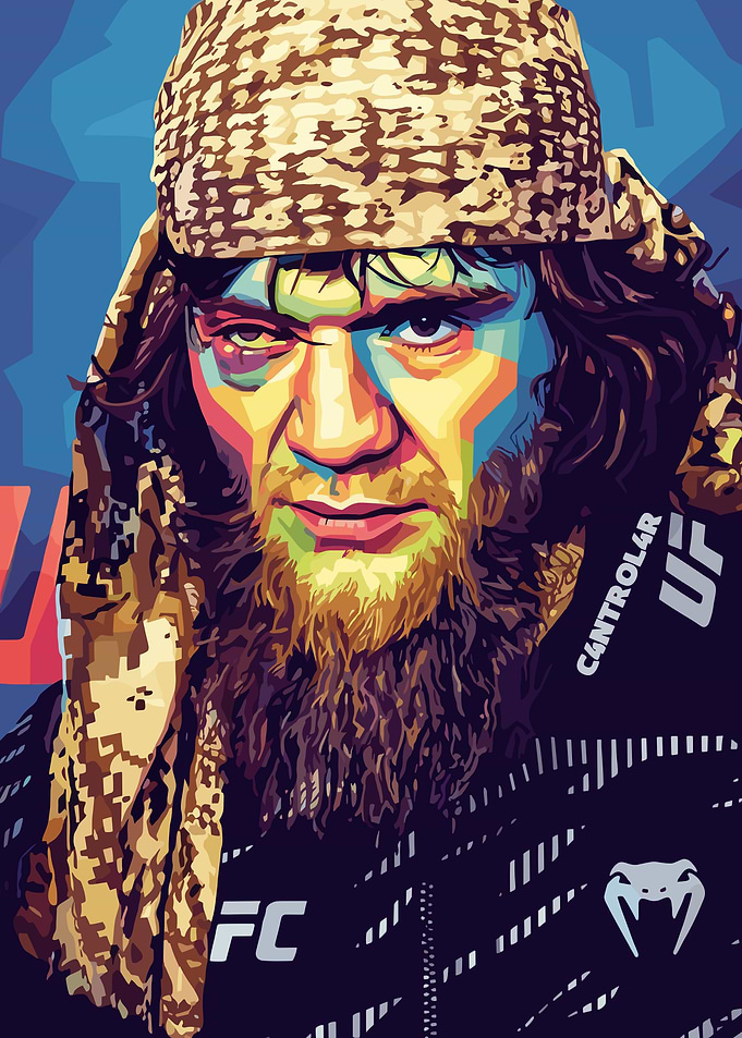 Charles Oliveira UFC Portrait Digital Art