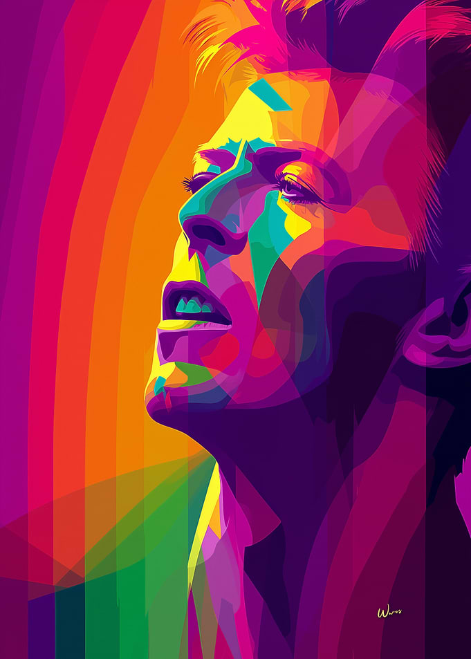David Bowie Colorful Neo Pop Portrait