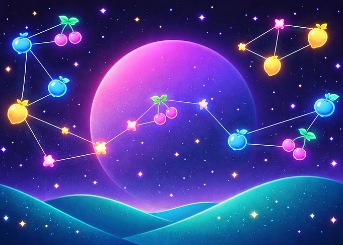 Fruit Constellations in a Dreamy Landscape