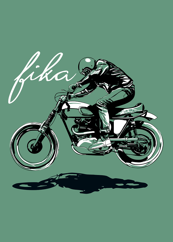 Motorcycle Ride with Fika Text