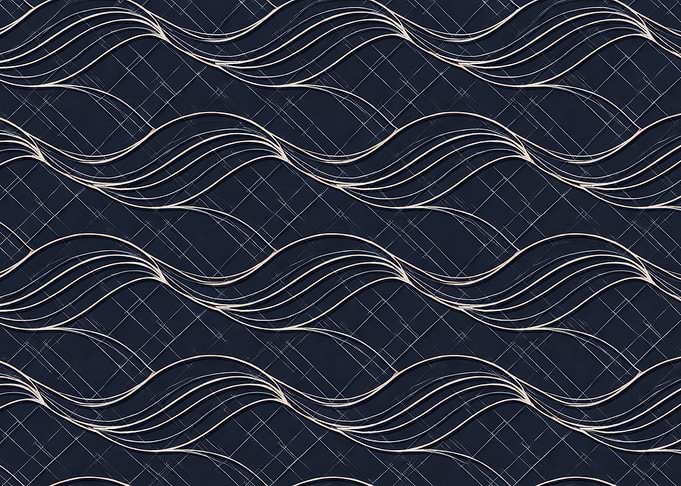 Abstract Wave Pattern on Dark Blue