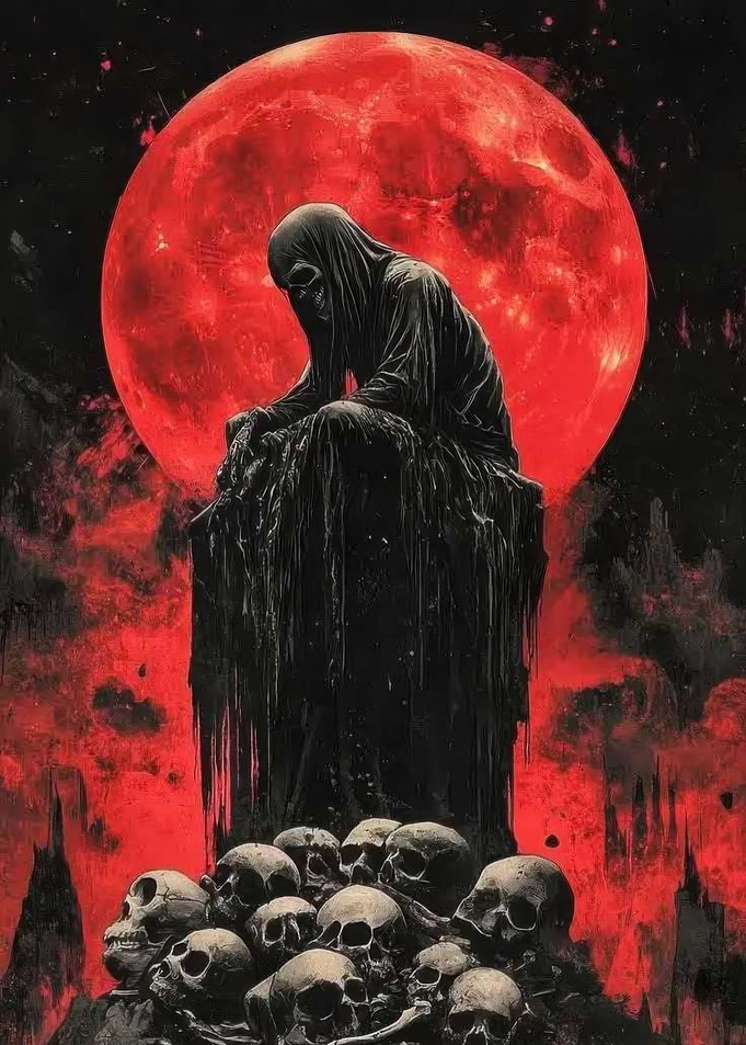 Grim Reaper Under Blood Moon