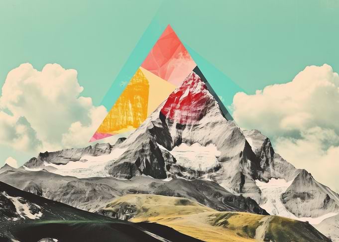 Geometric Mountain Landscape Art
