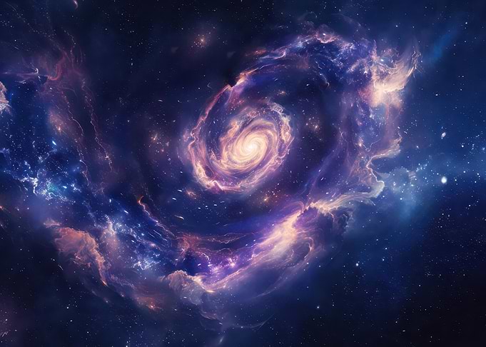 Swirling Galaxy Nebula in Deep Space