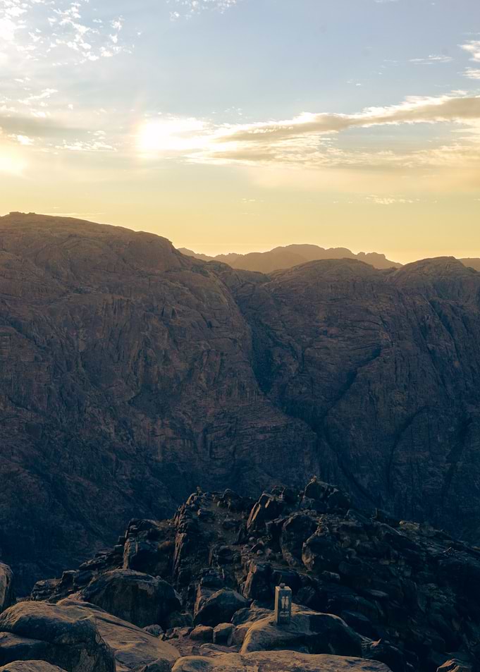 Mountain range at sunset