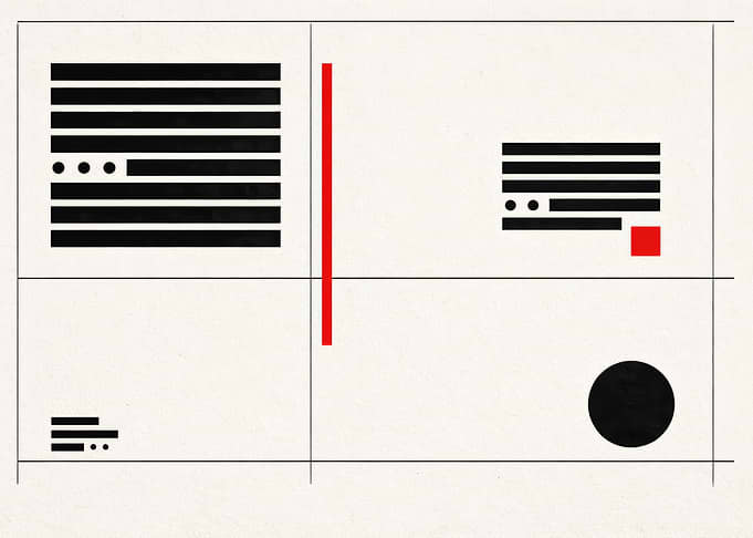 Abstract Geometric Composition with Lines and Shapes