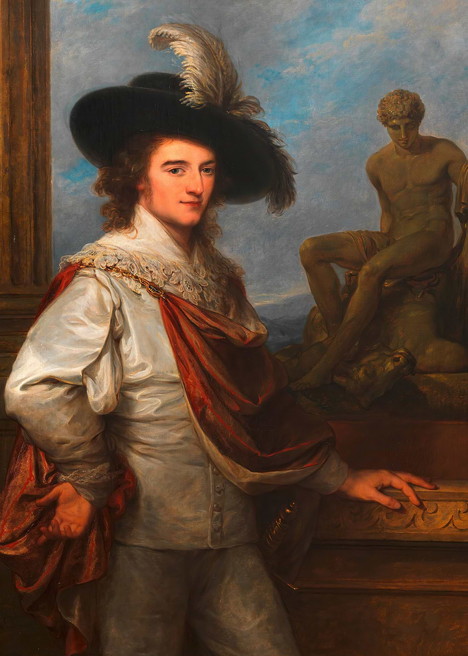 Portrait of a Man with Statue