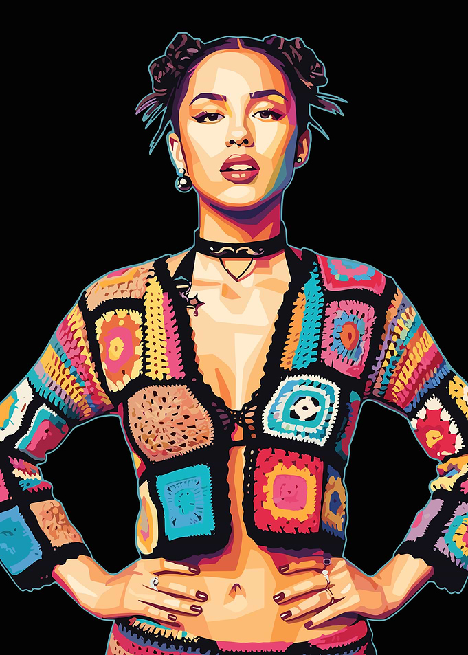Olivia Rodrigo Colorful Portrait