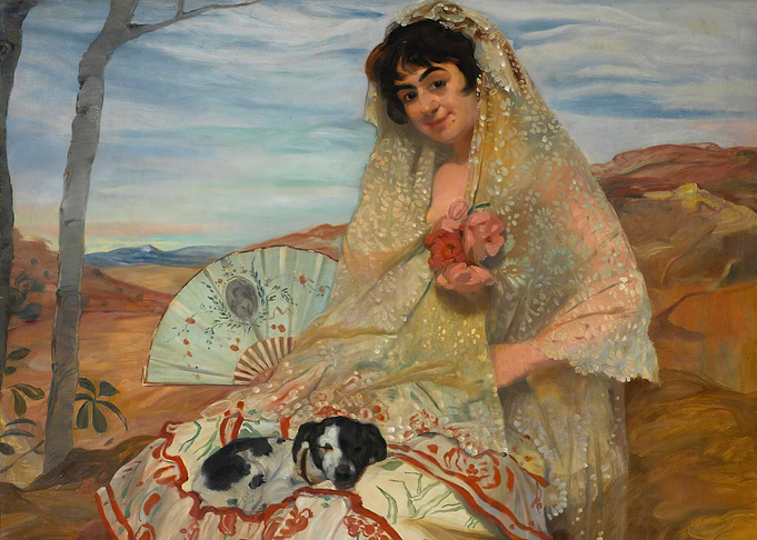 Portrait of a Woman with Dog