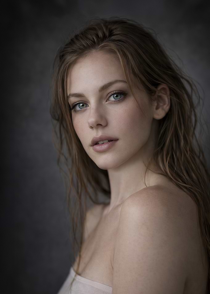 Hyperrealistic Female Portrait – Soft Light Cinematic Art
