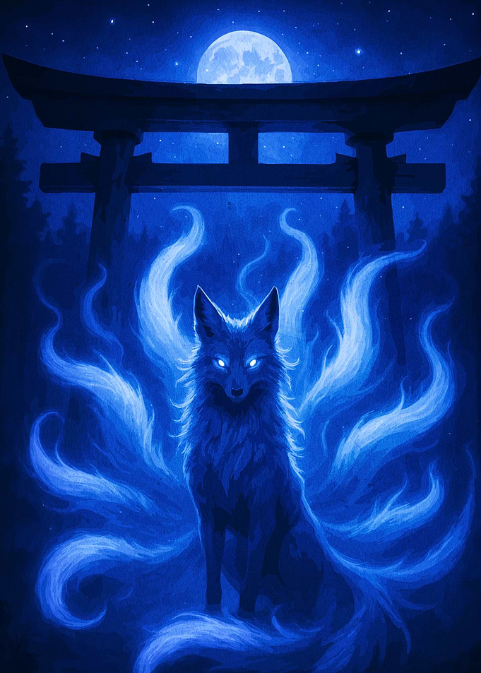 Nine-tailed Fox under Torii Gate