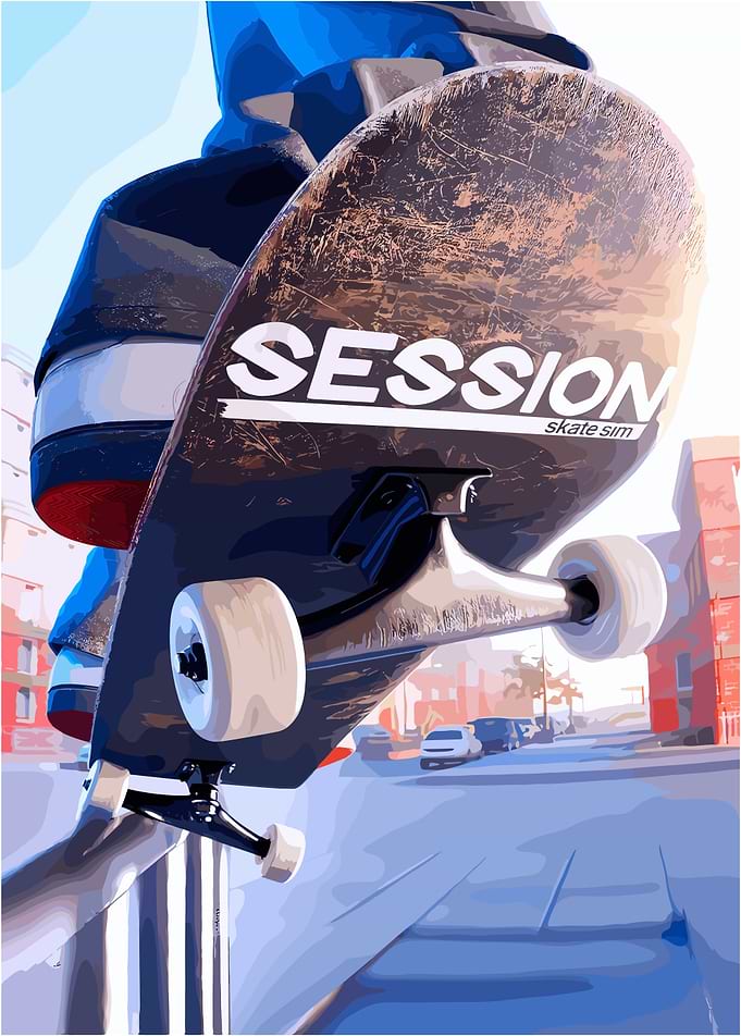 Skateboard Session Skate Sim Illustration