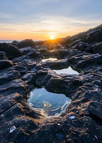 Rocky Coastline at Sunset