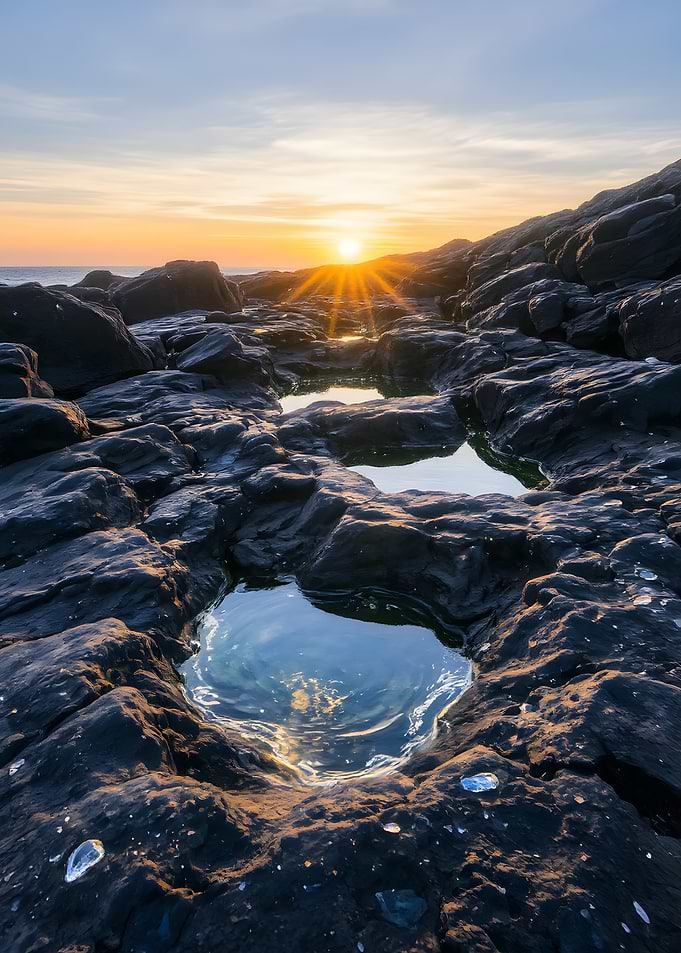 Rocky Coastline at Sunset