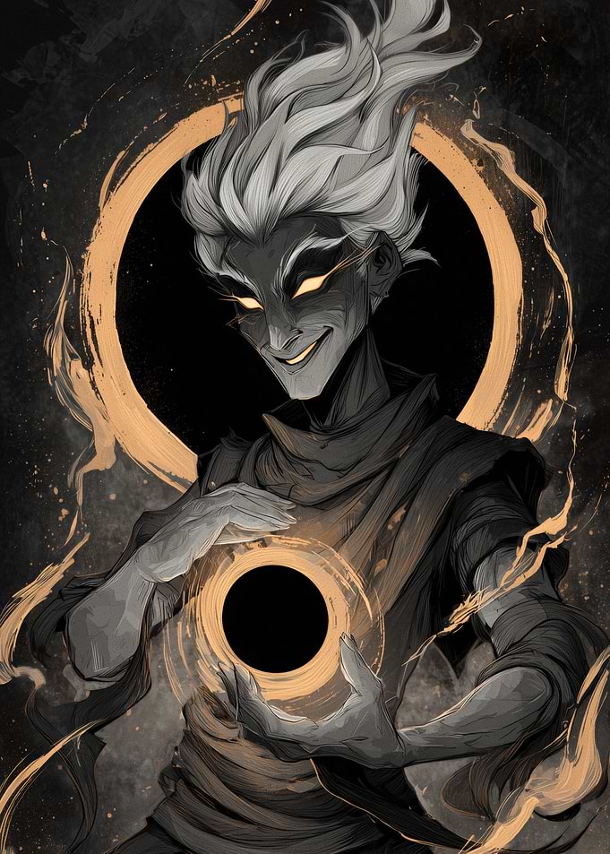 Dark Sorcerer with Glowing Eyes