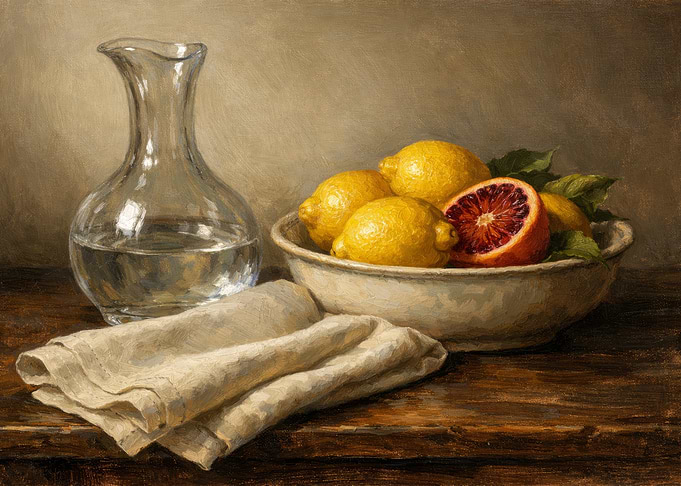 Still Life with Lemons and Blood Orange