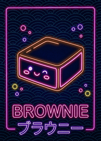 Neon Brownie Kawaii Style