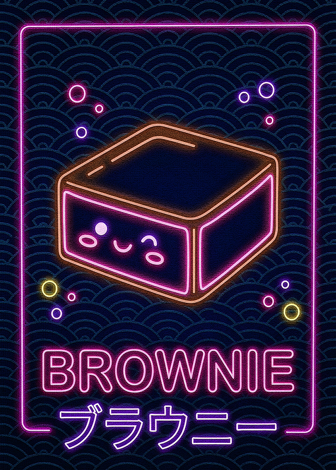 Neon Brownie Kawaii Style