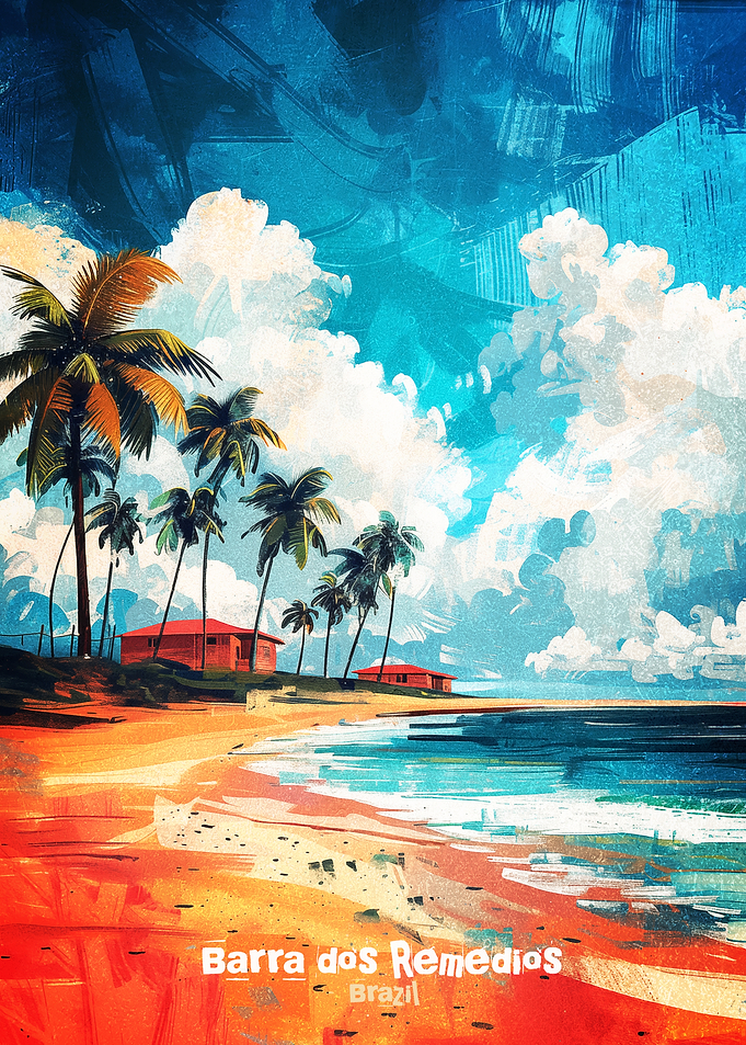 Barra dos Remedios Brazil Art Poster