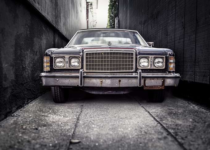 Vintage Car in Alleyway