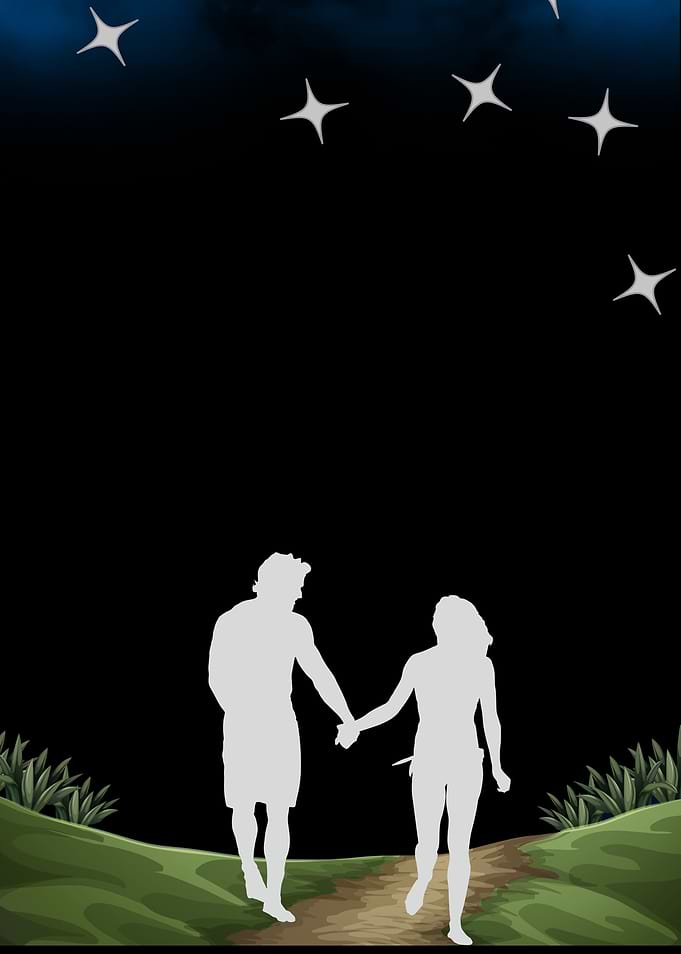 Couple Walking Under Starry Night Sky