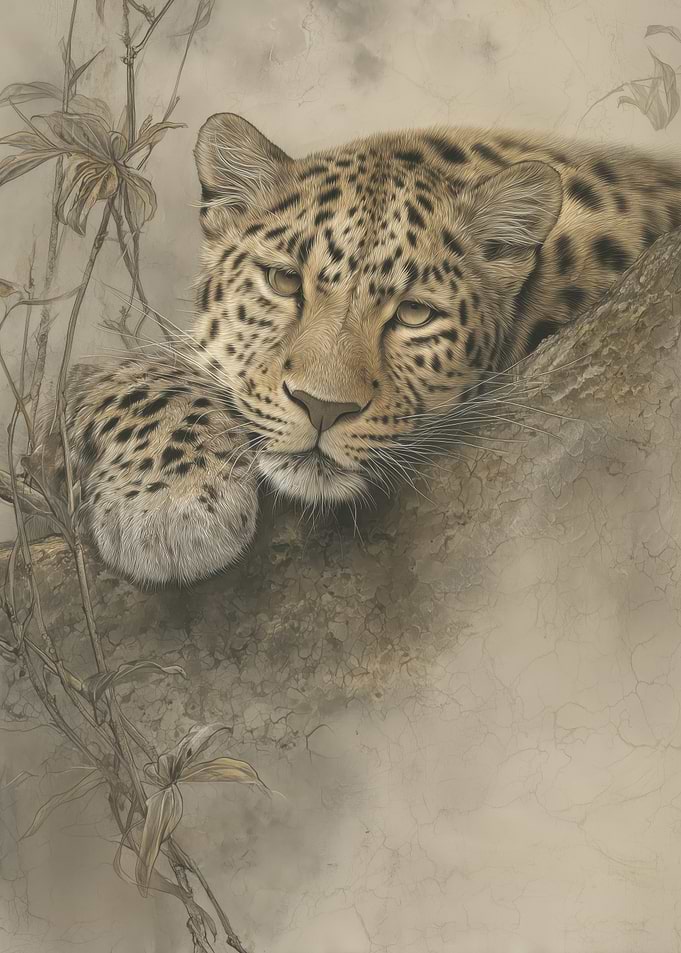 Resting Leopard Portrait