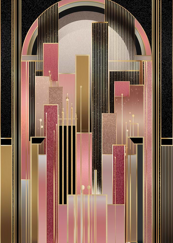 Art Deco in Pink and Gold