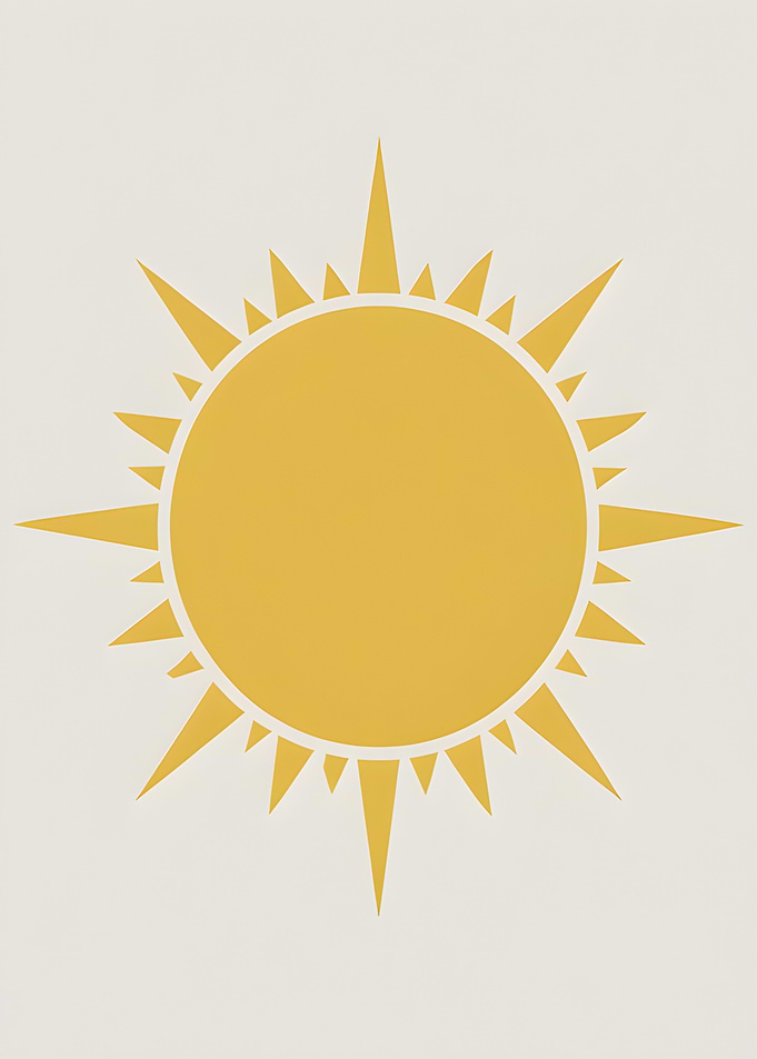Yellow Sun Icon on White Background