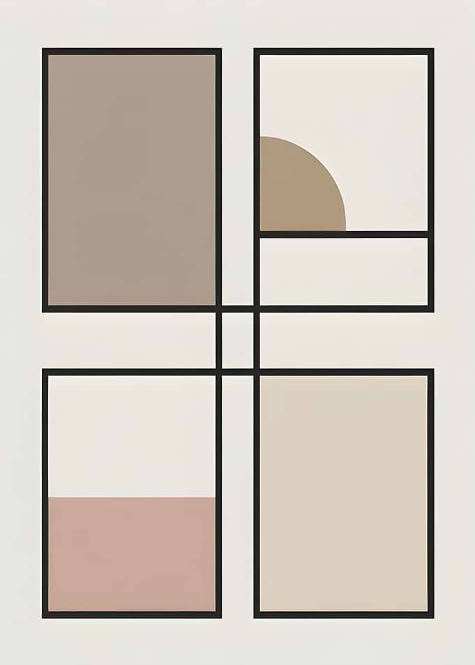 Abstract Geometric Color Block Art