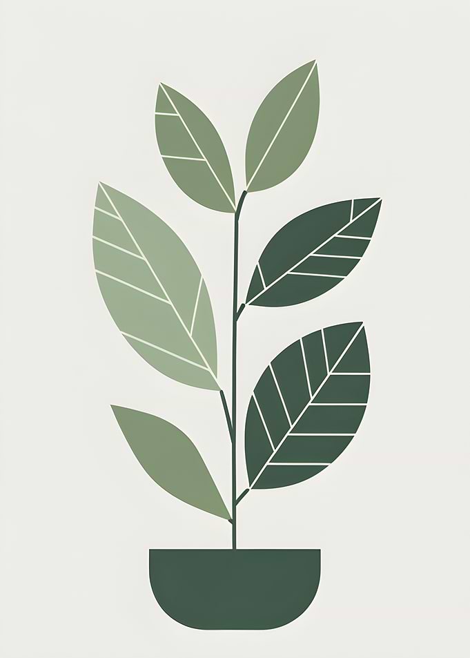Minimalist Potted Plant Illustration