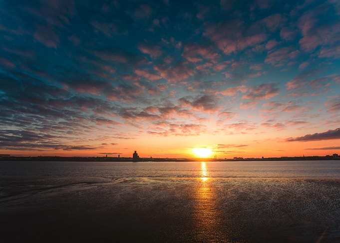 Sunset over water
