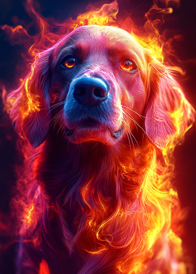 Fiery Dog Portrait